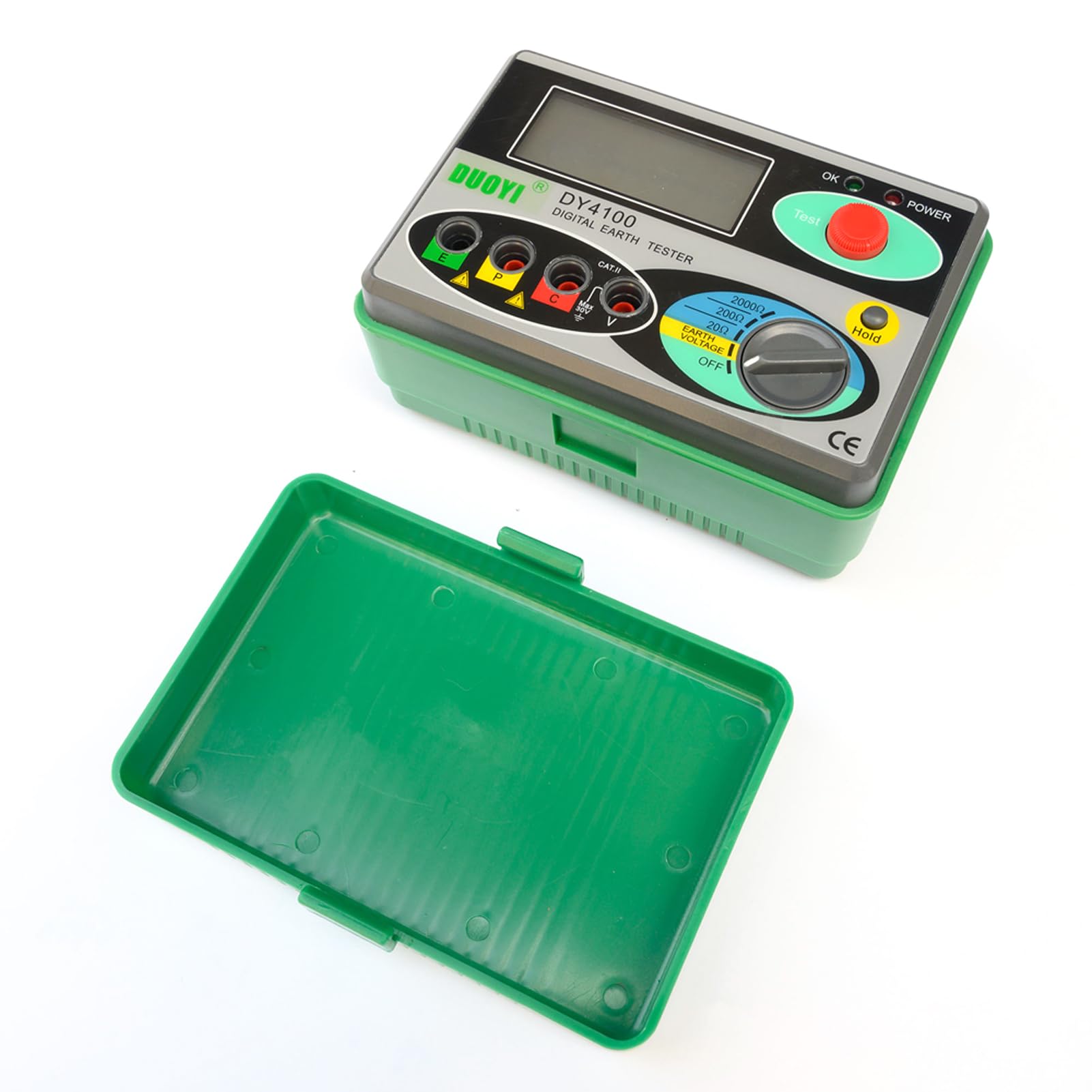 Tester di Resistenza di Terra Digitale con Risoluzione 0,01 Ohm | Custodia in Plastica, Esterno, Compatibilità con Sistemi di Alimentazione, Megaohmmetro, Tensione CA da 0 a 30 V,