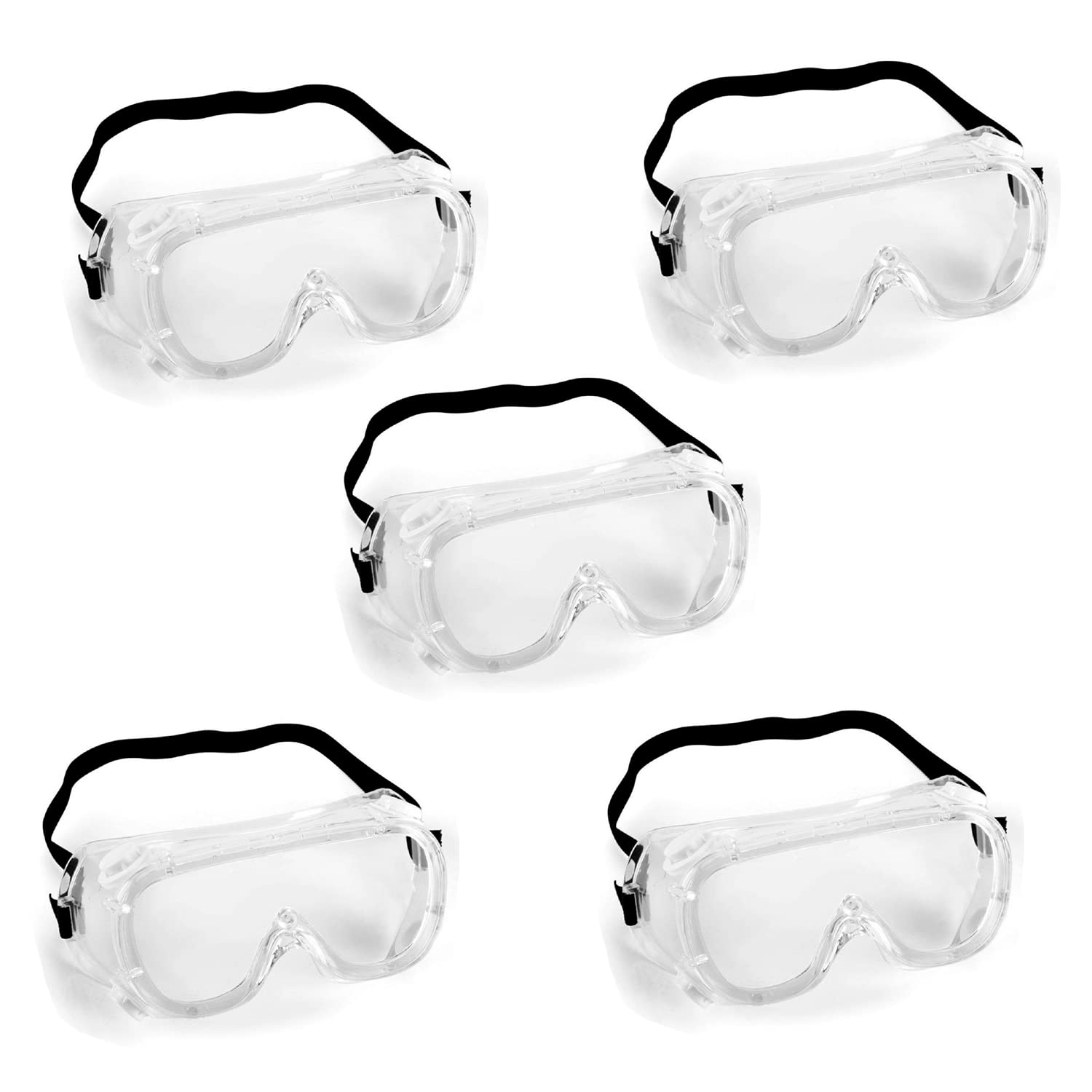 KINOTO Gafas protectoras antivaho, antisalpicaduras, lentes transparentes y banda elástica totalmente ajustable, gafas de seguridad universales para mujeres u hombres