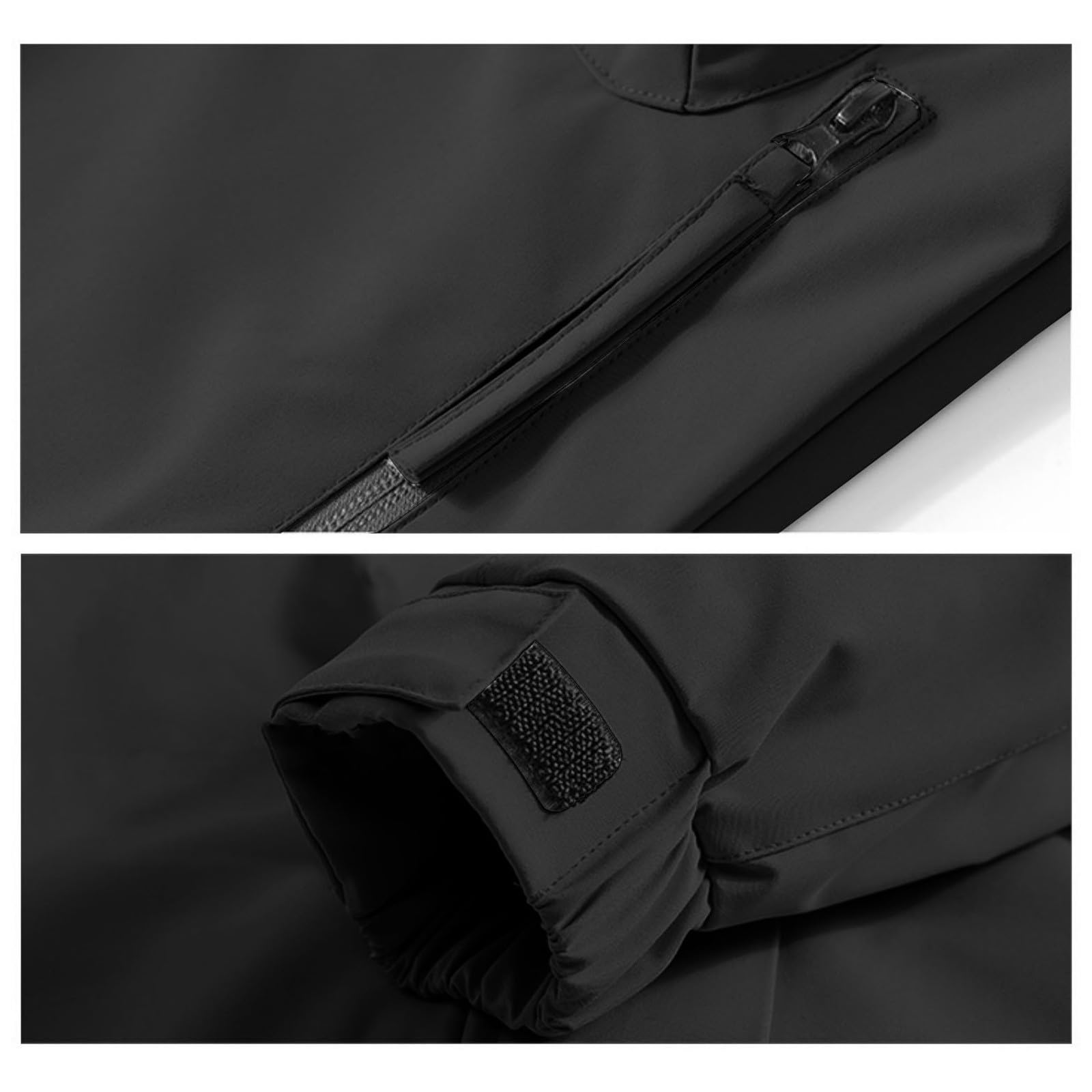 Generisch Giacca impermeabile da uomo, sottile, leggera, in softshell, con cappuccio, giacca a vento con tasche, tinta unita, per attività all'aperto, con coulisse, per il tempo libero, traspirante