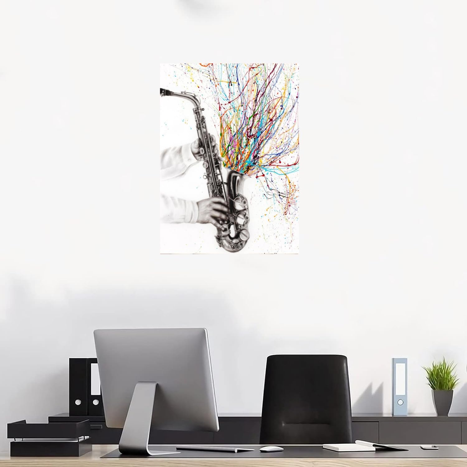 Amazon.co.jp: The Jazz Saxophone 水彩画アート 20インチ×16インチ