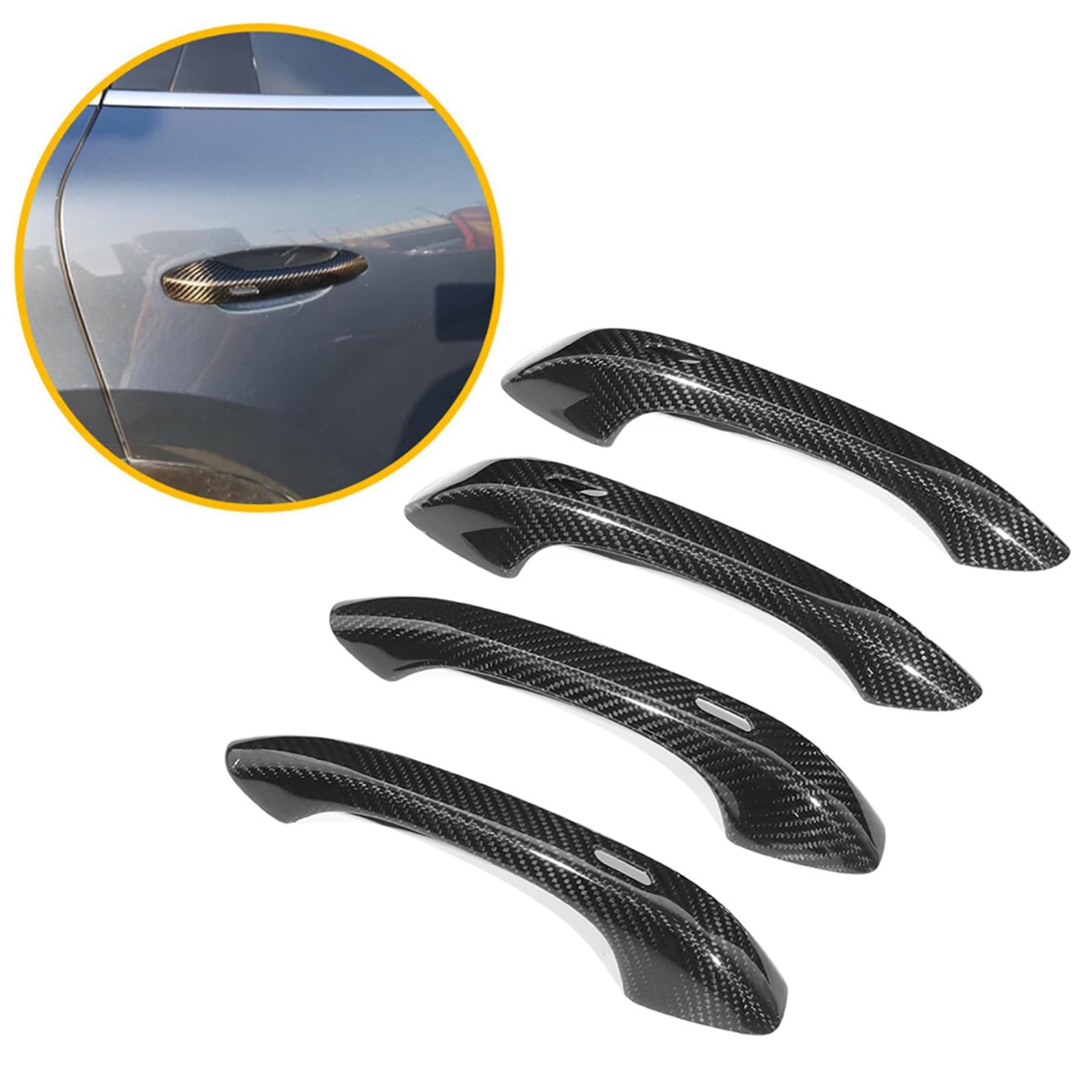 Carbon Fiber Door Handle Cover, Protect 2018-2019