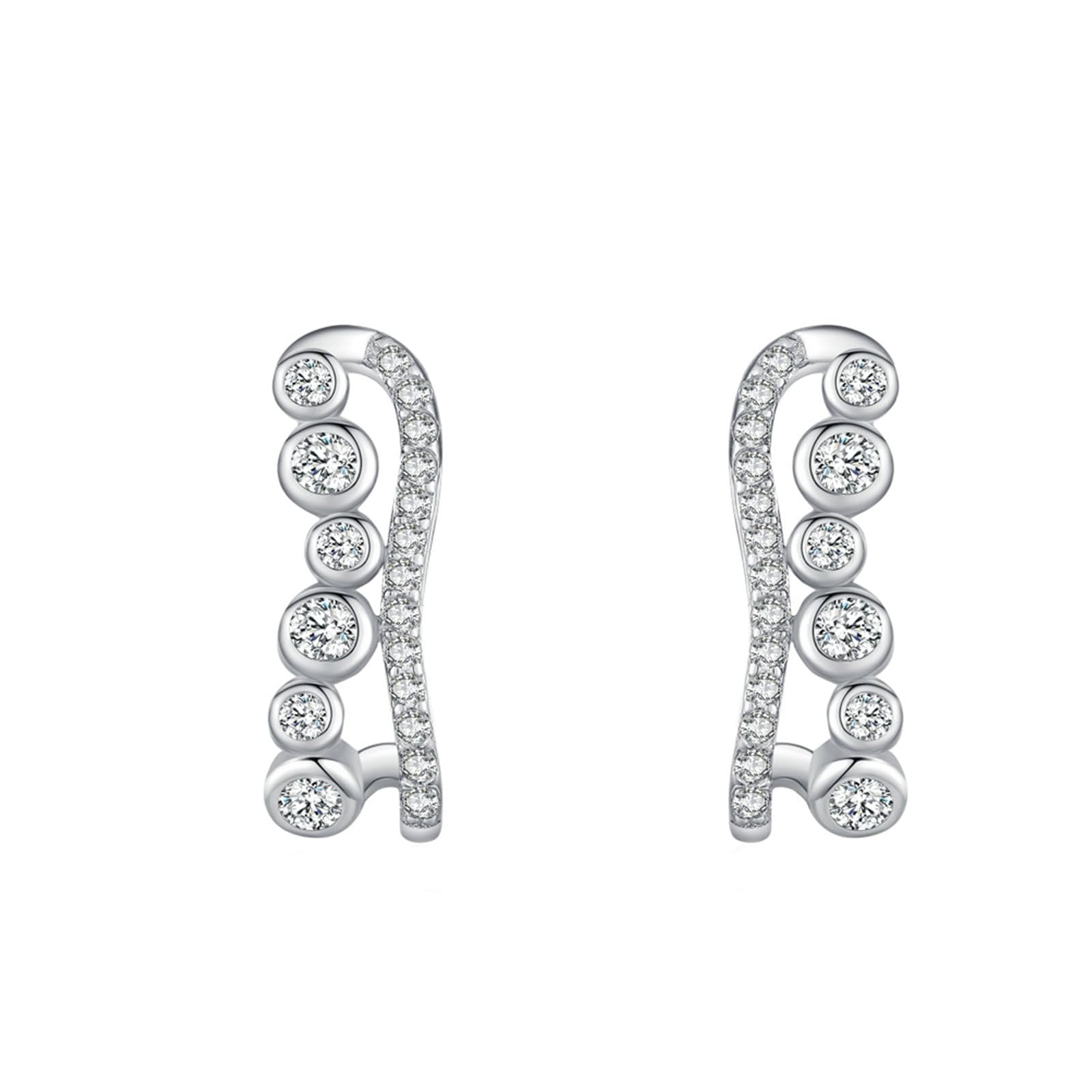 Orecchini da donna in oro bianco 750 585 375 vero oro, orecchini geometrici con moissanite orecchini anallergici per matrimonio