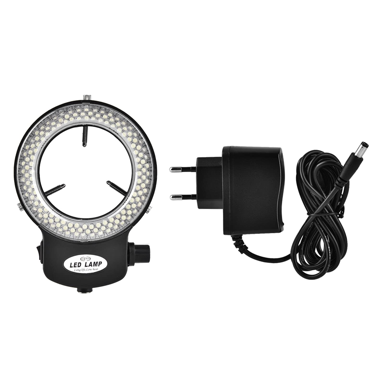 SEAFRONT Microscopio Luce Anulare LED Ring Light Illuminatore 144 LED Perline Illuminazione Sorgente Microscopio Fotocamera Lampada Ad Anello Regolabile per Microscopio Stereo (EU Plug)