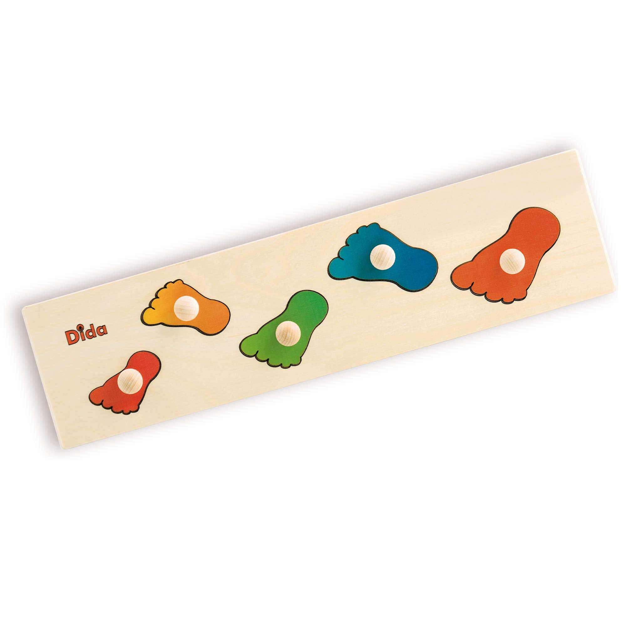 Dida Montessori Holz-Puzzle „Füße“ – Für Kinder Ab 2 Jahren, 5-teilig, Feinmotorik