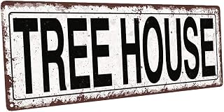 Homebody Accents Vintage “Treehouse” Metal Sign – Rustic Tree House Wall Decor and Accessories for Outdoor Spaces where Kids and Adults Can Both Play