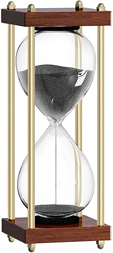 Miniatura 10 de Reloj de arena de arena de 30 minutos: reloj de arena de madera pequeño, reloj de arena, reloj de arena de oro antiguo 30 minutos, reloj de arena