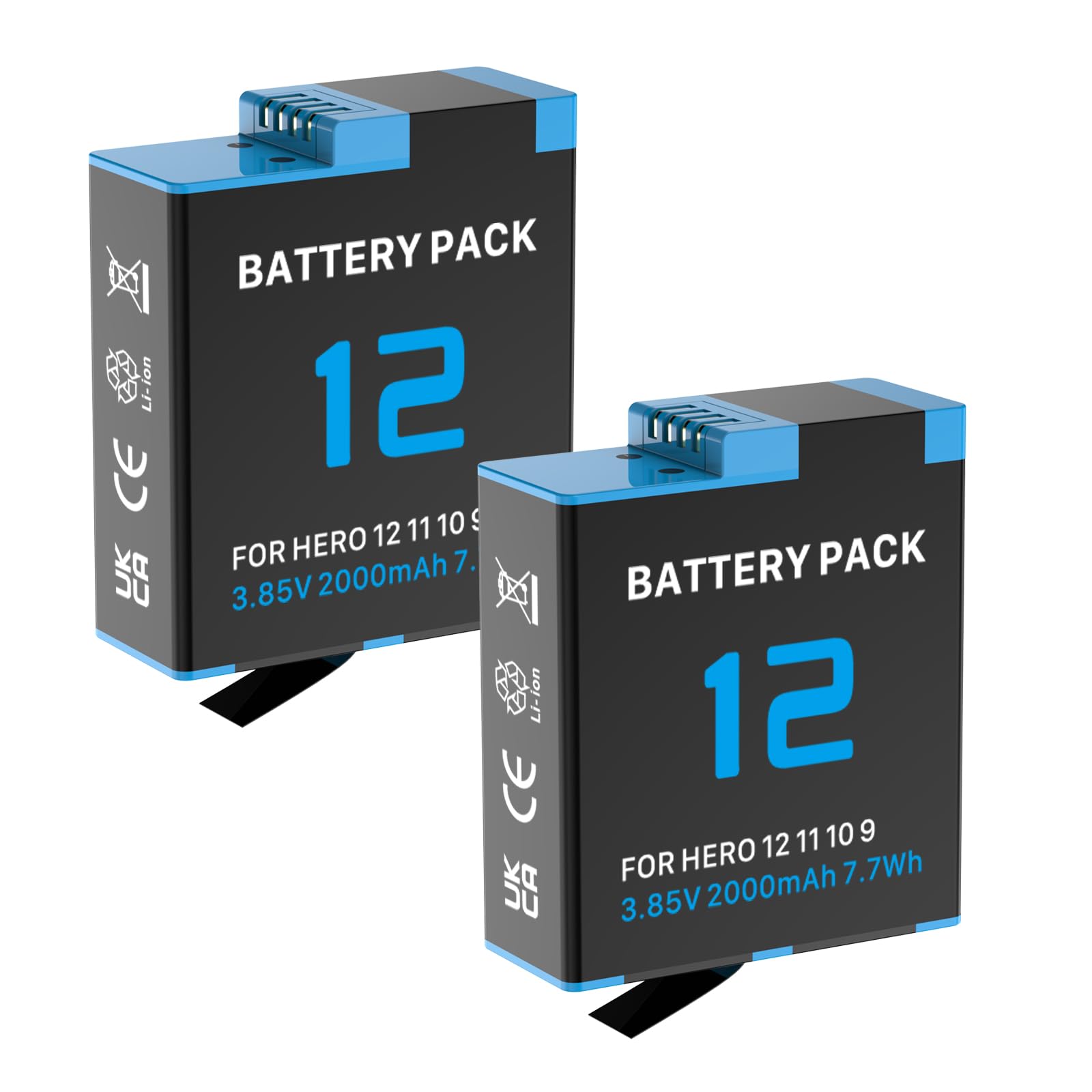 Batterie de rechange 1800 mAh pour caméra GoPro Hero 12 Hero 11/10/9