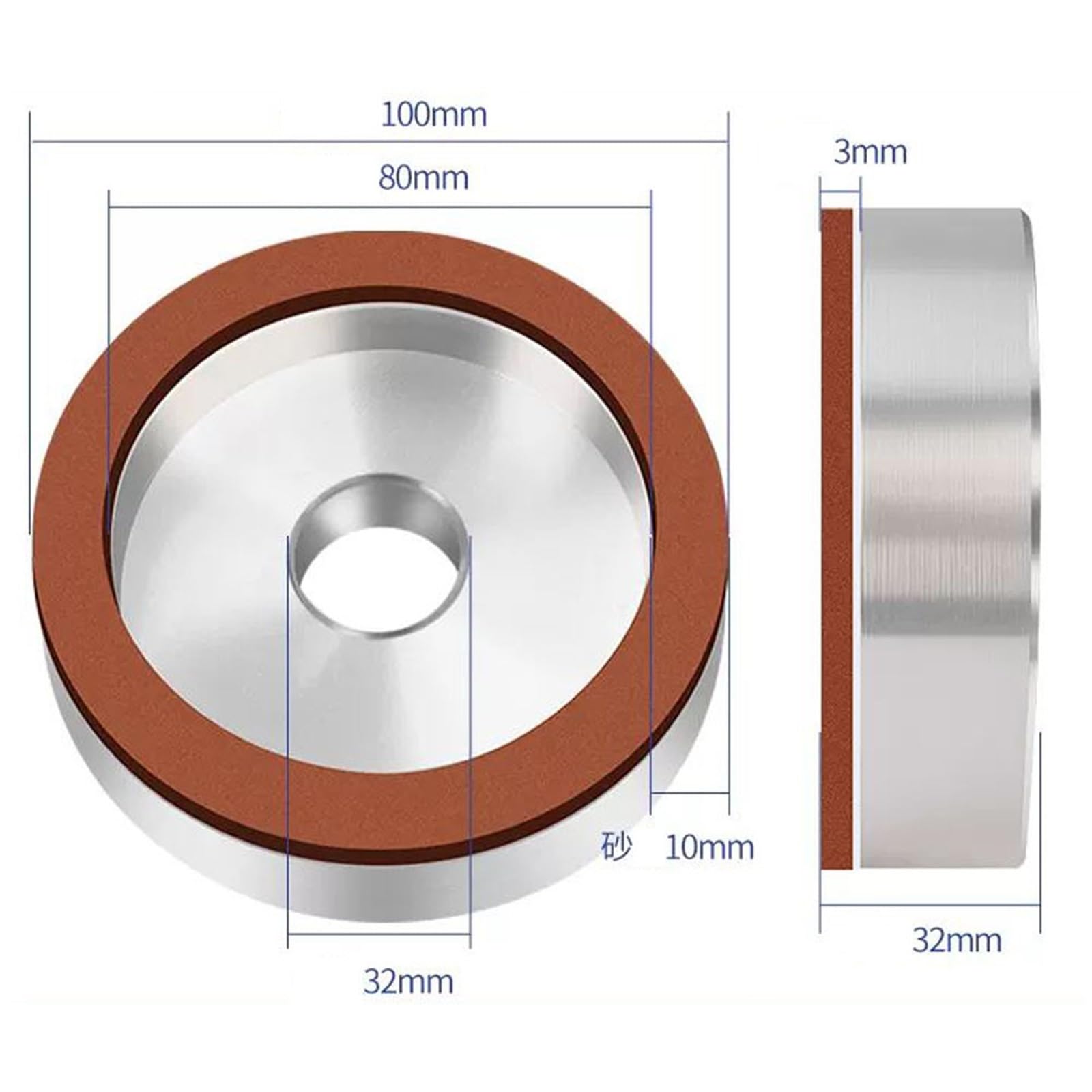 Ściernica diamentowa o spoiwie żywicznym w kształcie miski – 100 mm/125 mm/150 mm do ostrzenia noży – 1 szt.(150Grit D125x10x5mm)