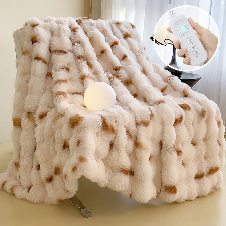 Amazon.co.jp : 電気毛布 敷き 掛け敷き兼用【ラビットファー調+裏面