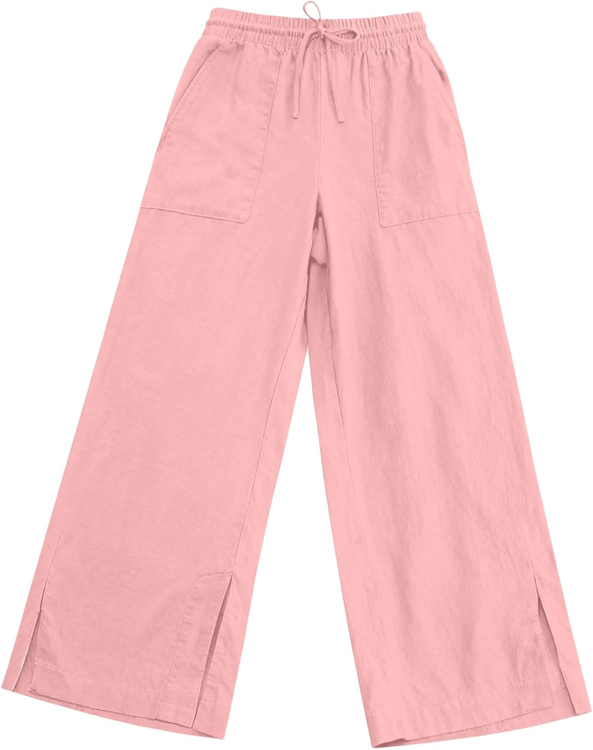 Linen Pants Women with Pockets Dressy Palazzo Wide Leg Trousers 2026 Spring Summer Travel Beach Vacation Outfits - Image 9