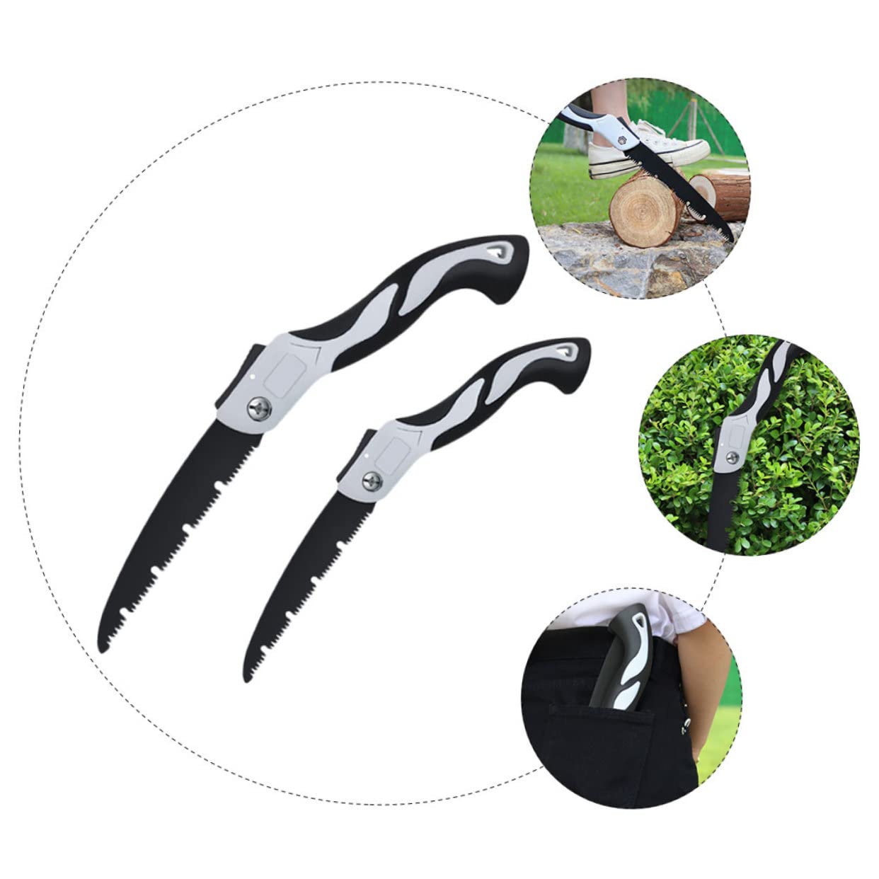 6 Pièces Scie Pliante de Jardin Multifonction Acier Coupe Précise et Durable avec Poignée Antidérapante Outil Portable pour Élagage et Travaux Extérieurs Lot de Styles Aléatoires