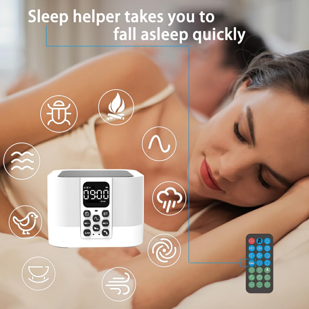 Máquina de Sonido estéreo Hi-Fi para bebés, 30 Temporizador de sueño Relajante, lámpara de mesita de Noche táctil Sensible, luz Nocturna para Dormir y Adultos
