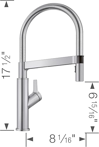 Vista 2 de BLANCO, Grifo de cocina inoxidable 401991 SOLENTA Semi-Pro, 1.5 GPM Acero Pvd
