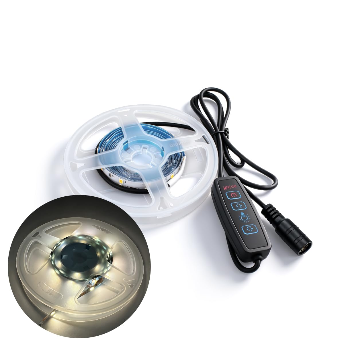 Innfeeltech 2M SMD LED Light Strip, 5mm Width 12V 4000K 60LEDs/m Light Strip, DC Connector