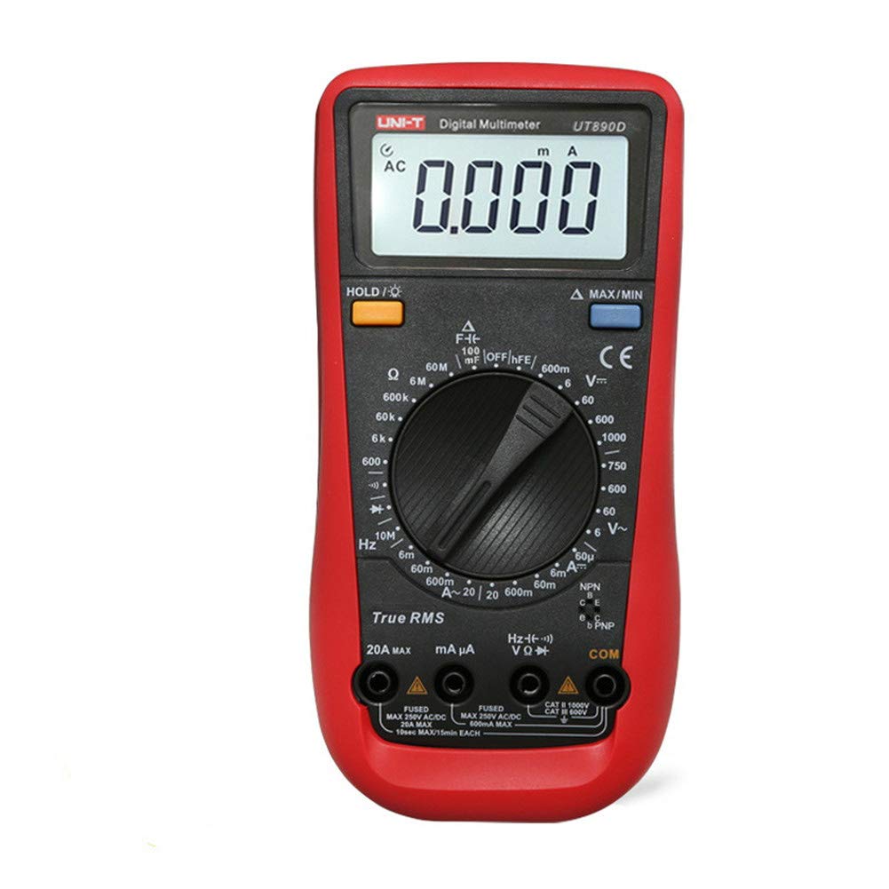 Gtest UT890D True RMS Digital Multimeter, Electrical Test Handheld Tester Capacitance DC AC Voltage Ammeter hFE LED Diode