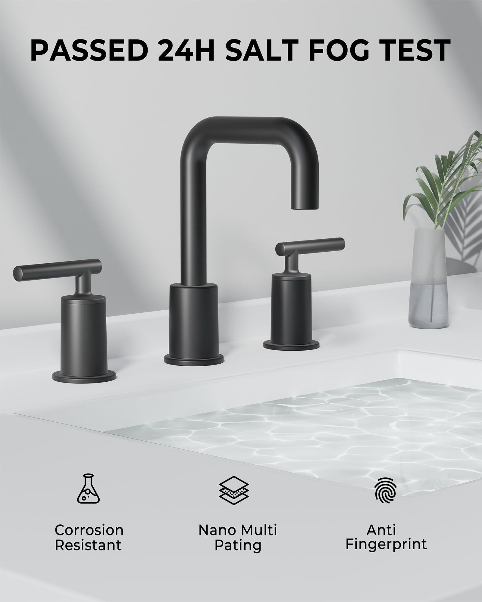 Rubinetto per bagno nero retrò, rubinetto per lavabo con due maniglie, rubinetto per bagno
