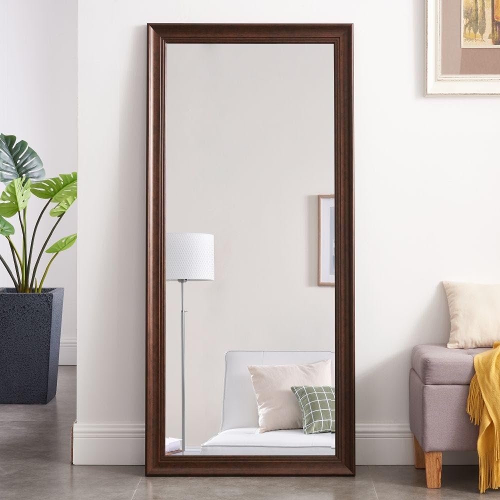 Danube Home Alayna Mirror Frame For Living Room, Bedroom, Hanging, Leaning Against Wall | Ps Frame+Mirror+Mdf Backing Mirrors | W 72 X H 161 Cm - Brown