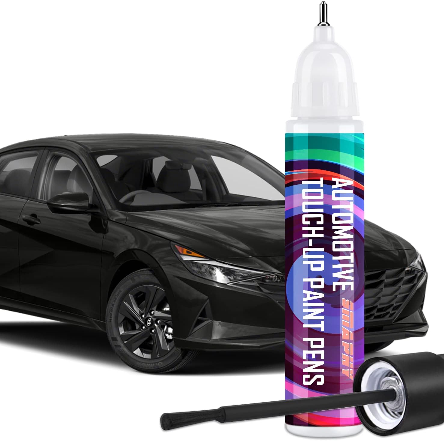 Black Touch Up Paint For Tesla Model Y 3 X S Tesla Model Paint Repair kit, Tesla Paint Pen Tip and Brush Two-In-One Scratch Remover, Automotive Touch Up Paint Pen(Black)