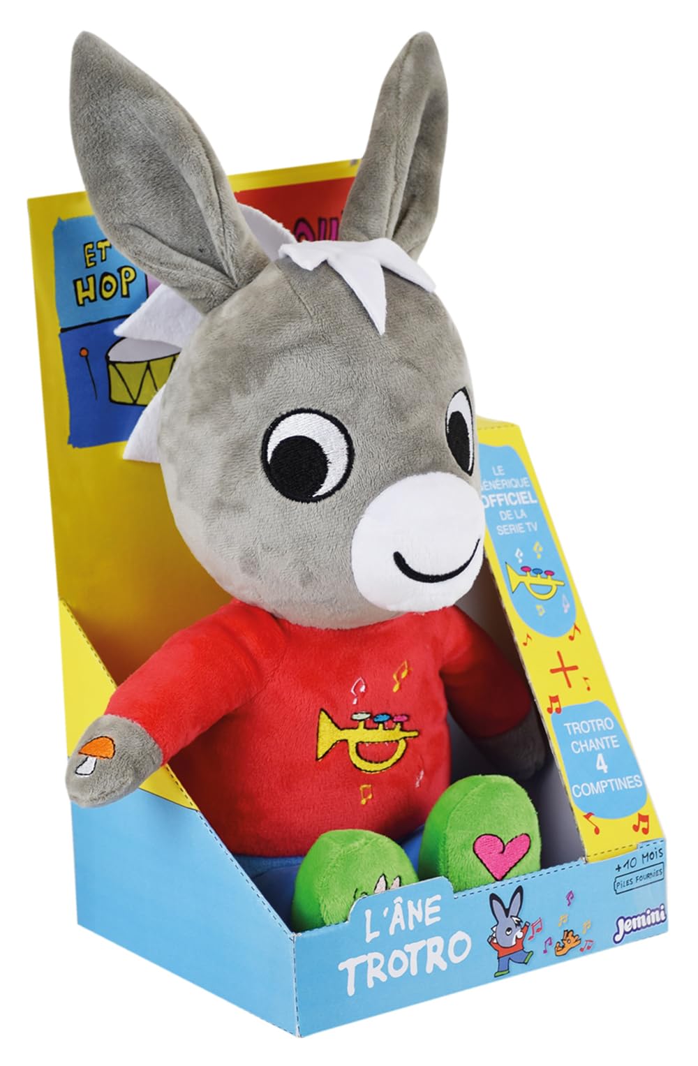 JEMINI Peluche interattivo +/-40 cm TROTRO 4 COMPTINE E GENERICA Ufficiale Serie TV Licenza Ufficiale Batterie Fornite Idea Regalo 12 Mesi ET+ 024613