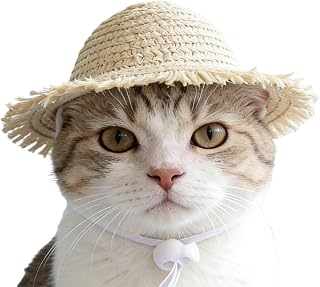 Cat Hat Handmade Cute Straw Costume | Outdoor Summer Hat For Dogs And Pets For Puppies Kittens Small And Medium Breed Cosplay Party Home Travel Outdoor