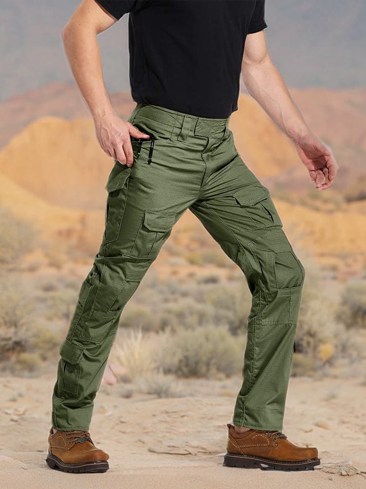 Tactical Camo Cargo Pants for Men - Outdoor Hiking Ripstop Work Pants with Multi Pockets - No Belt, No Kneepad - Image 8