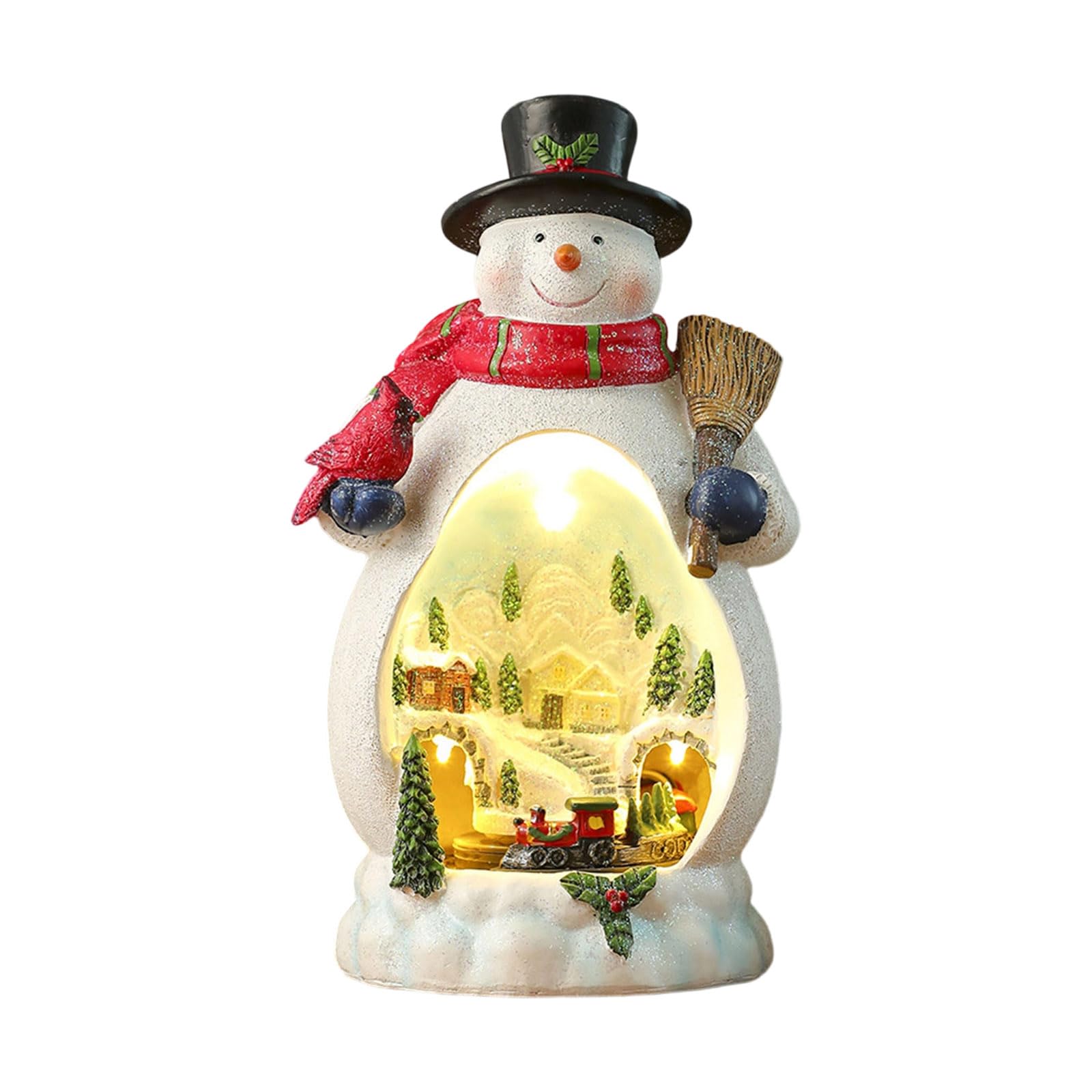 Figurina Cabina Natalizia Scatola Musicale Musica in Resina con Treno Rotante per la Decorazione Domestica Musica Regalo Compleanno