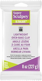 Polyform Super Sculpey Ultralight White 8oz - Lightest Oven-Bake Polymer Clay for Sculpting, Cosplay & Armatures