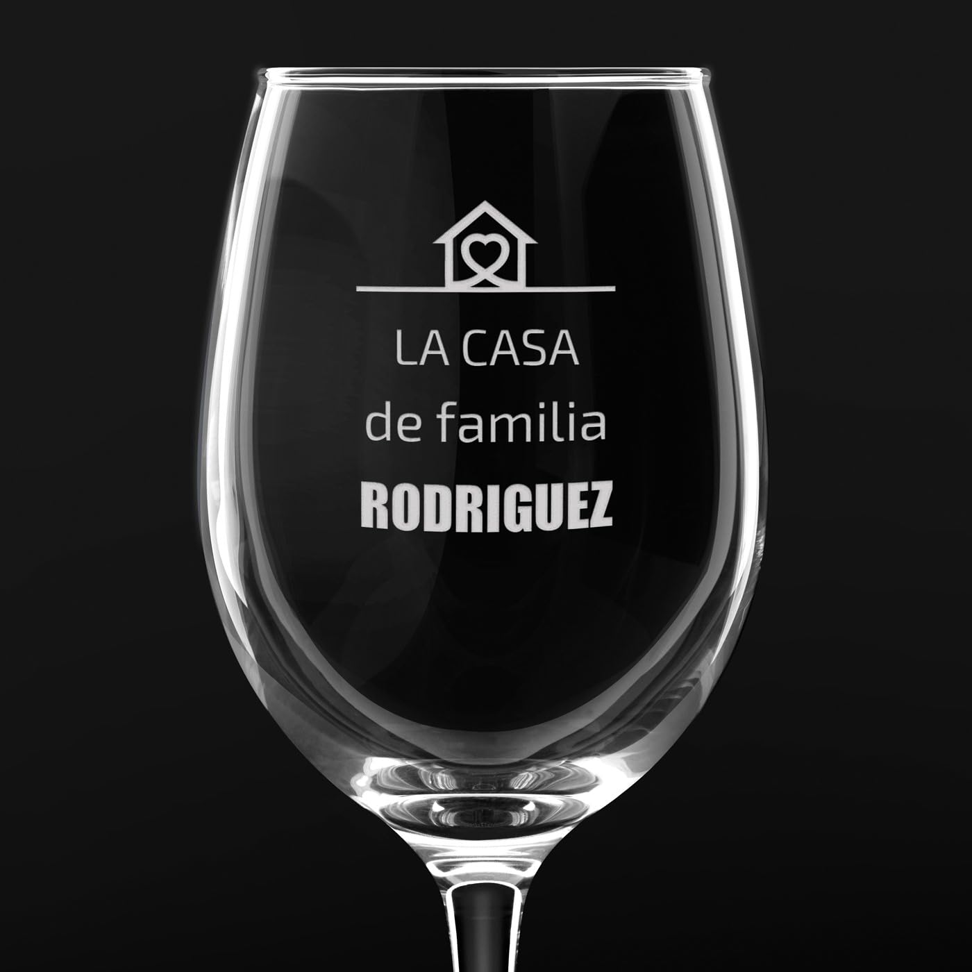 Maverton Set de 6 Copas de Vino Personalizadas 350ml - Vidrio Transparente con Grabado - Regalos de Parejas Aniversario Boda Regalos Originales para Hombre y Mujer - Casa