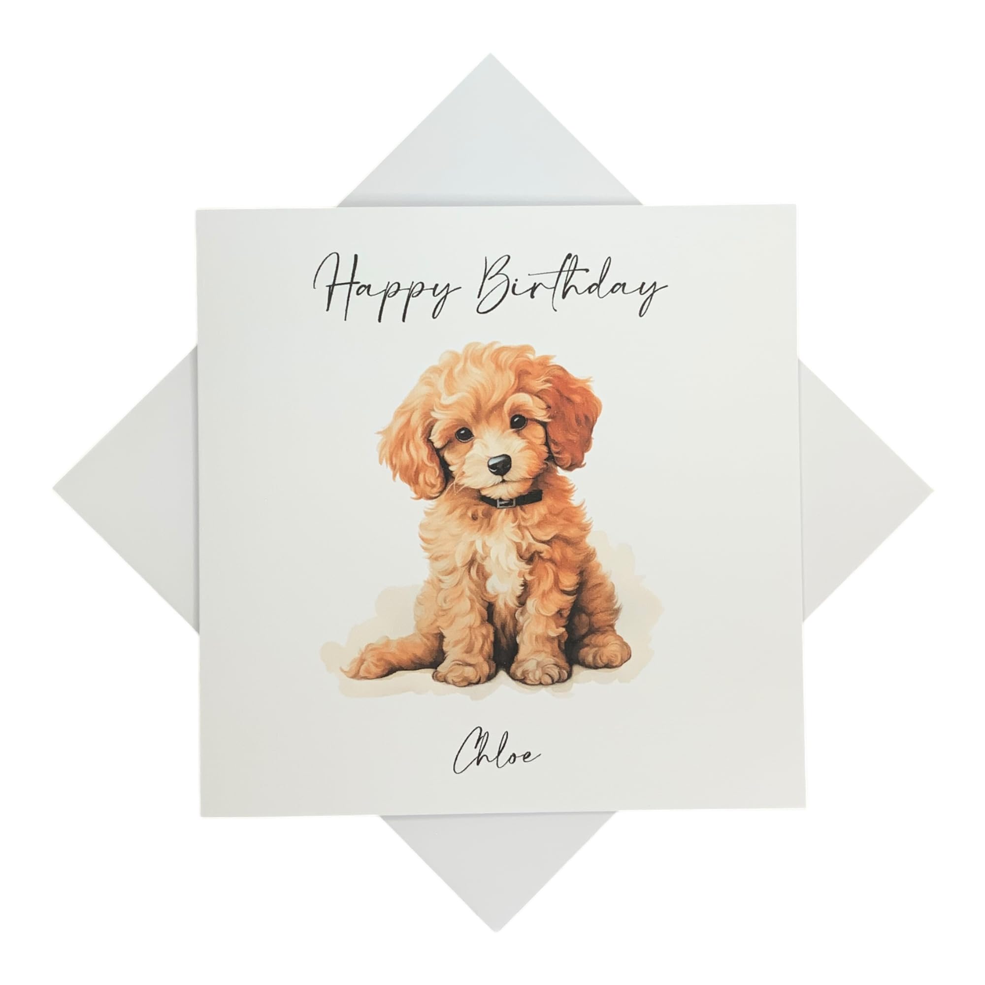 Personalised Dog Birthday Card - Greeting Card, Gift for Daughter Sister Niece Granddaughter Son Brother Nephew Grandson Cousin Friend - Various Designs To Choose (Cockerpoo)