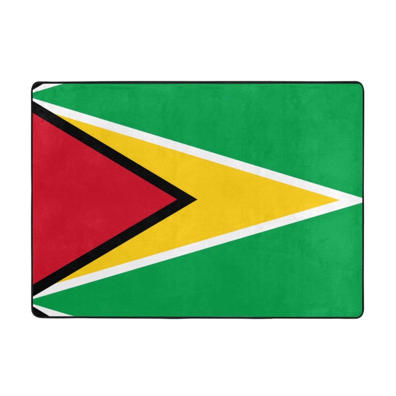 Tapis drapeau de la Guyane 203x147 cm moelleux pour salon et bureau