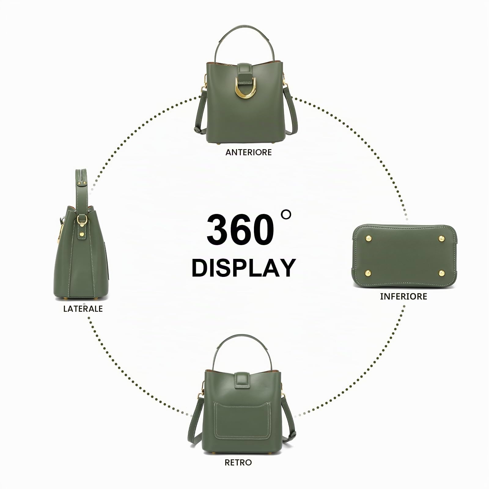 Borsa a tracolla in pelle a secchiello borse a tracolla per donne borse borse con tracolla regolabile borse di design
