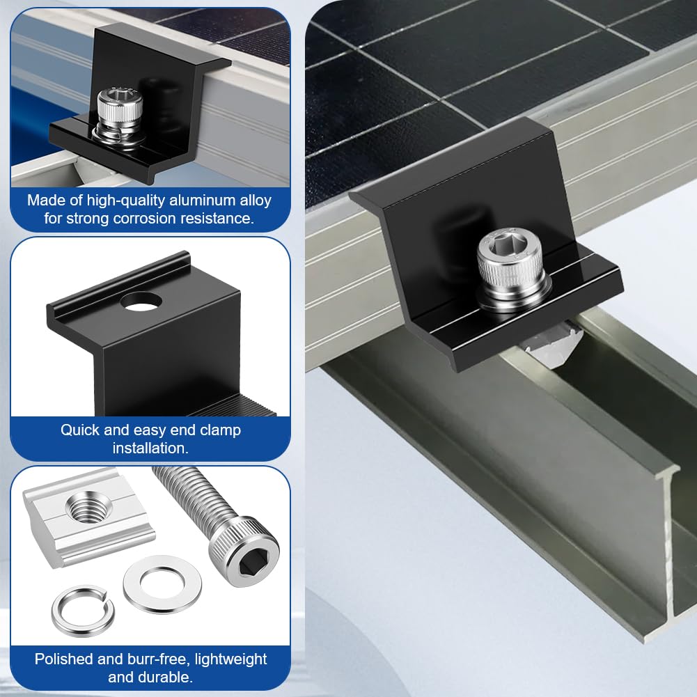 Kit Staffe Fotovoltaici 8 Pezzi per Montaggio su Tetto per Camper Barca Tetti