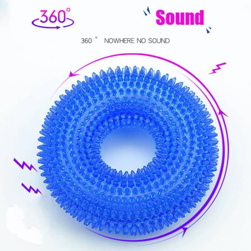POPETPOP TPR Rubber Ring Dog Toys - 2-Pack Chew Rings