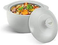 Vista 8 de MINH LONG - Horno Holandés de Porcelana de 2 Cuartos de Galón con Tapa – Libre de Plomo y Cadmio, Seguro para Horno hasta 482°F, Retención de Calor