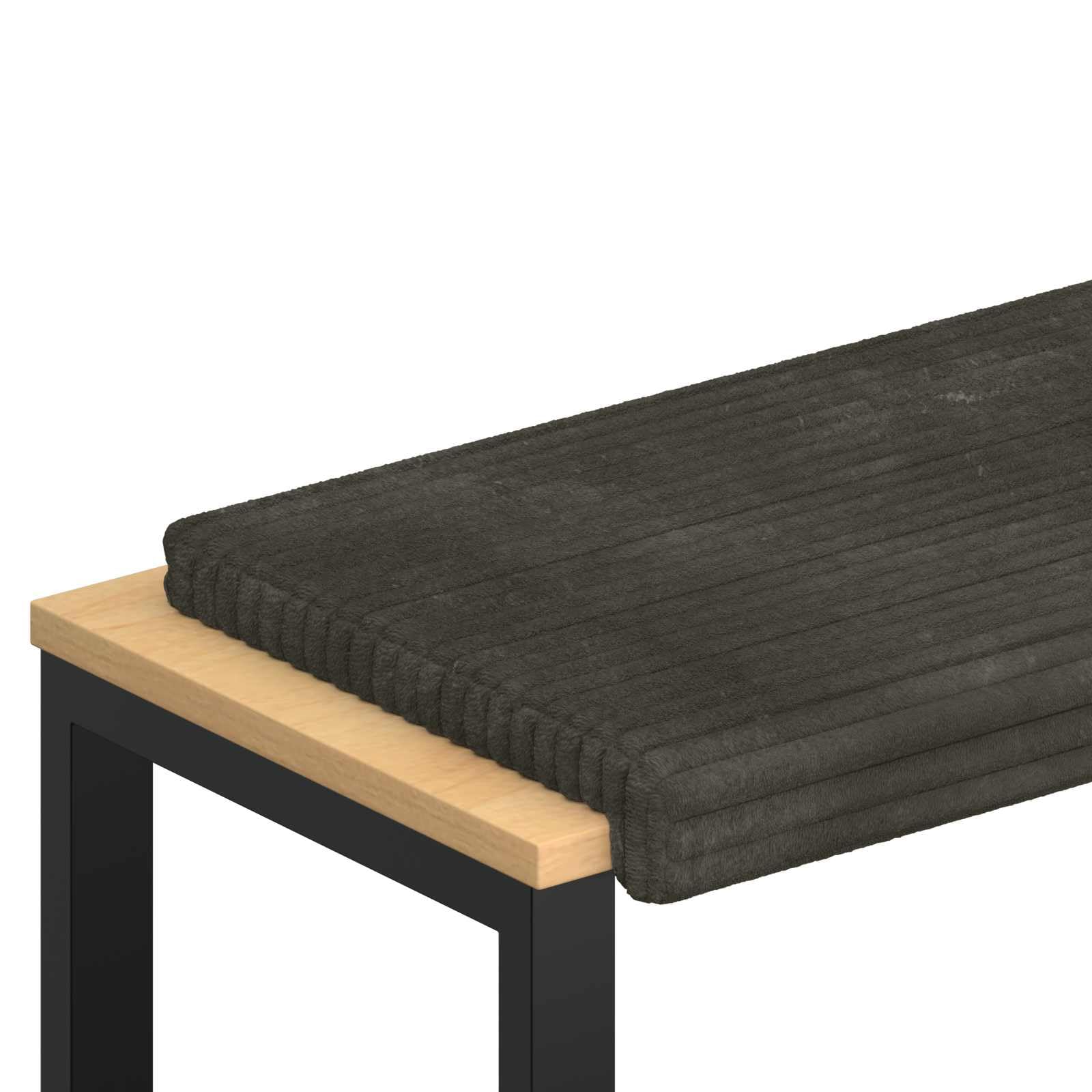 Poduszka na ławkę, sztruks pluszowy, antracyt, głębokość 35 cm | Miękki materiał sztruksowy, rama z materiału drewnopochodnego, antypoślizgowe dno, łatwa pielęgnacja, do przedpokoju i salonu