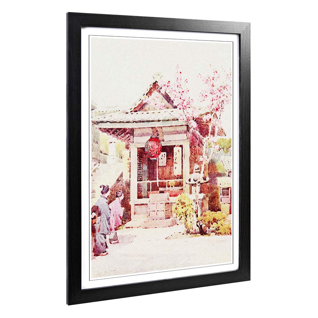 Big Box Art Framed Print of Ella Du Cane Japanese Oriental A Buddhist Shrine Design | Wall Art Picture| Home Decor for Kitchen, Living Room, Bedroom, Hallway, Black, A2 / 24.5x18 Inch / 62x45cm