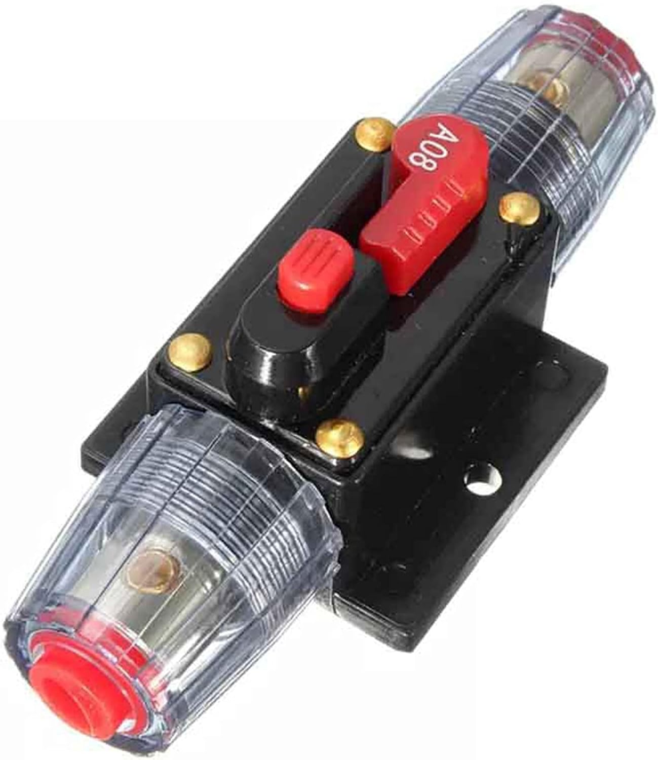 Circuit Breaker 150/100/50/30/20/40/60/80A 12V Car Truck Audio Modification Stereo Amplifier Circuit Breaker Automatic Reset Fuse Holder Switch(20a)