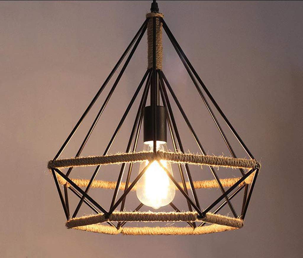 Lámpara colgante vintage de techo estilo industrial attic con forma de diamante 25cm