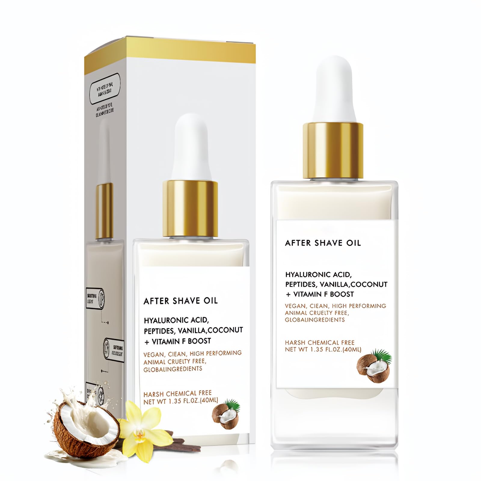 After Shave Oil for Women Coconut Vanilla After Shave Oil for Soothing & Hydrating Skin, Prevents Ingrown Hairs and Dryness