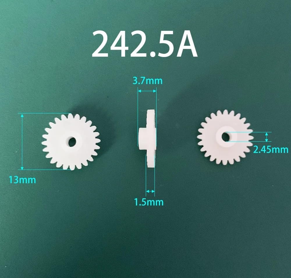 Plastic Spur Gear, Plastic Spur Pinion Gear 242.5A 0.5M 24T 2.45mm Bore 13mm Diameter 3.7mm Thick Pack of 10