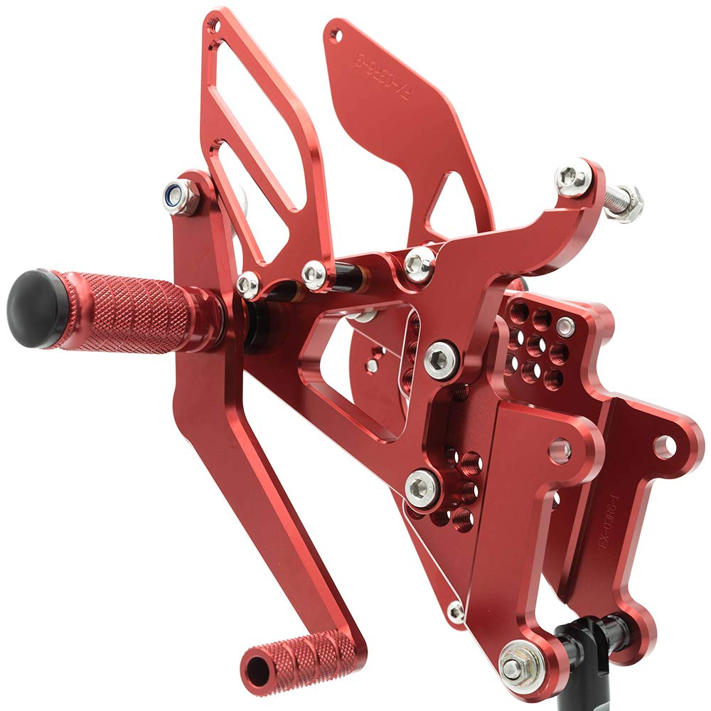 CNC Adjustable Rearset Footpegs For Yamaha YZF-R6 2006-2016 - T6061 Aluminum, Anodized