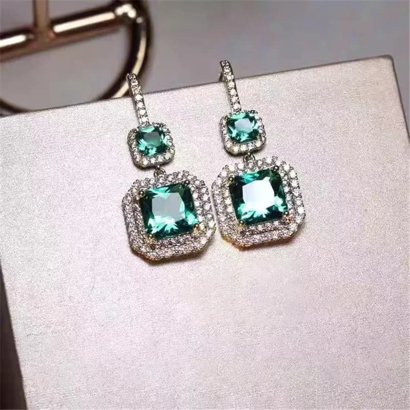 Boucles d'oreilles émeraude légères en argent hypoallergénique sans gêne