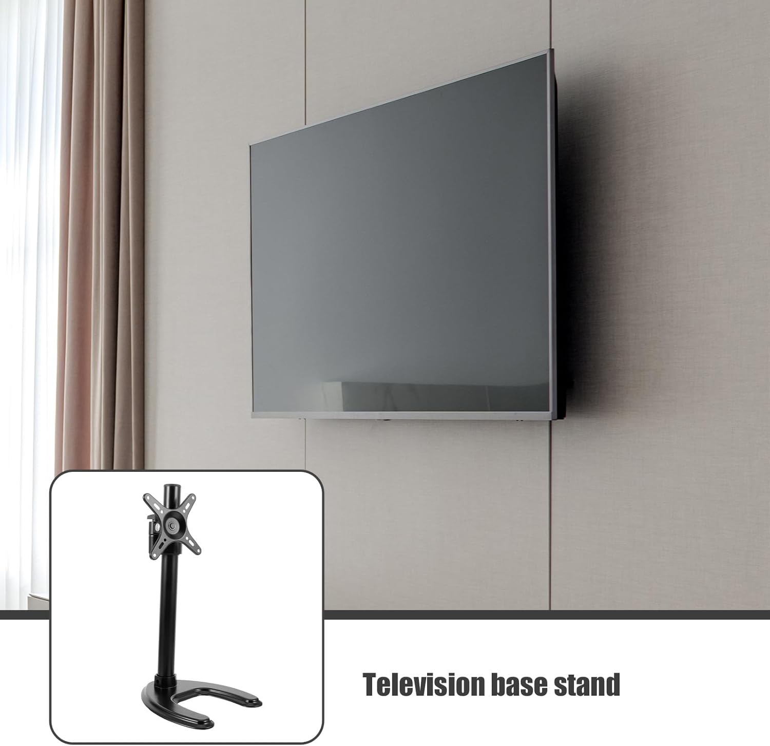 Alipis Universal Tv Desk Stand Base Bracket for 14-27 Inch LCD LED Tvs Support Mount Replacement Stable Non-Drill