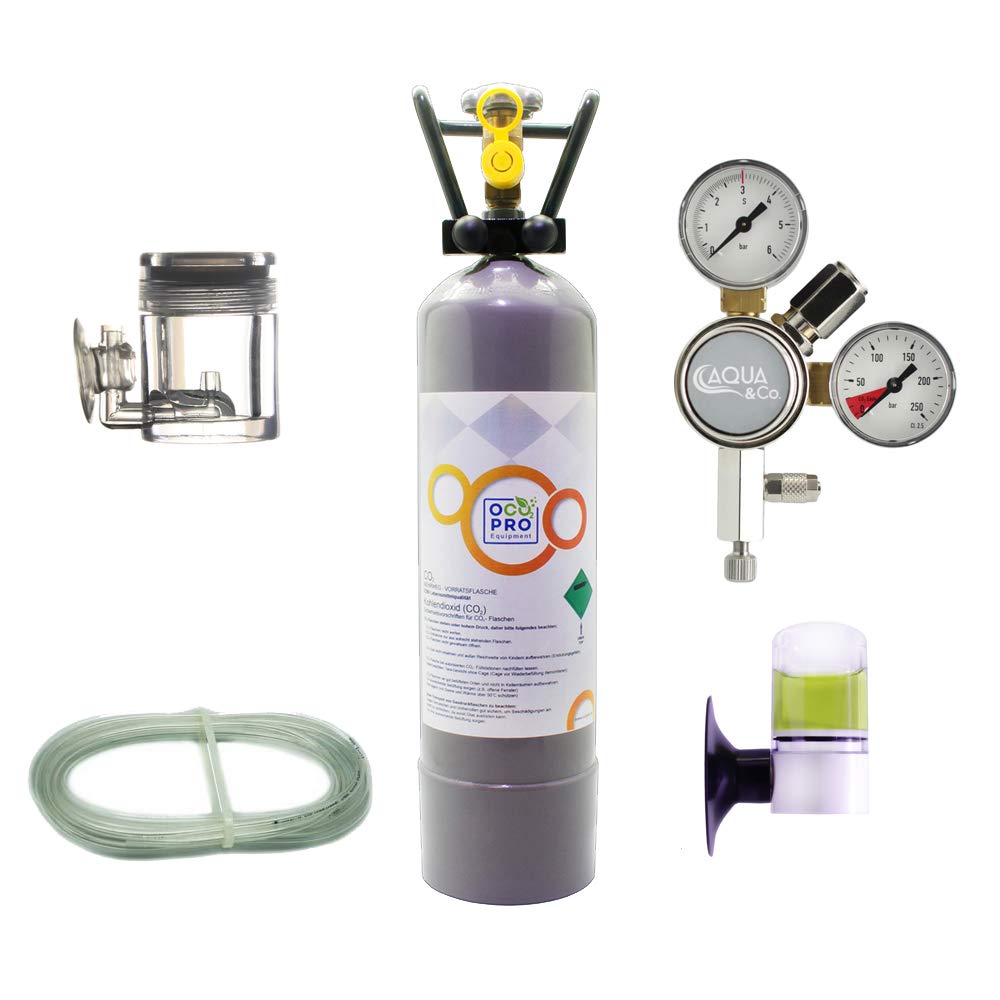 CO2 Anlage DLX-350 Aquarium mit Mehrwegflasche (2kg)