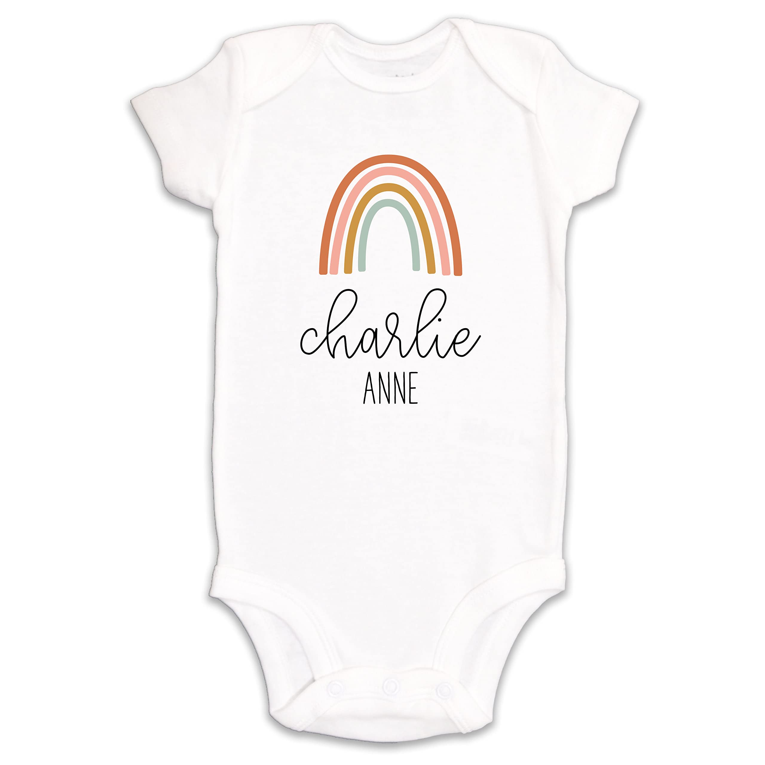 Kate & Meri Custom Rainbow Baby Onesie/Bodysuit With Name (Newborn)