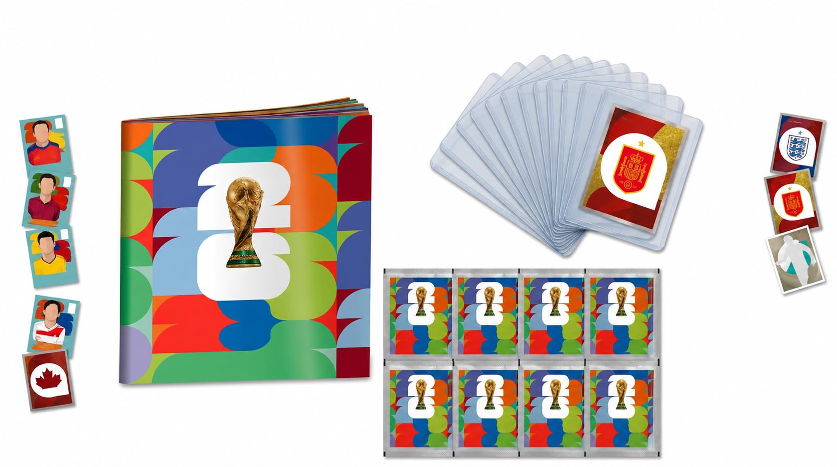 Pack de Inicio Panini Mundial 2026 - Álbum Oficial FIFA World Cup + 10 Sobres de Cromos + 10 Fundas Protectoras Premium de Regalo