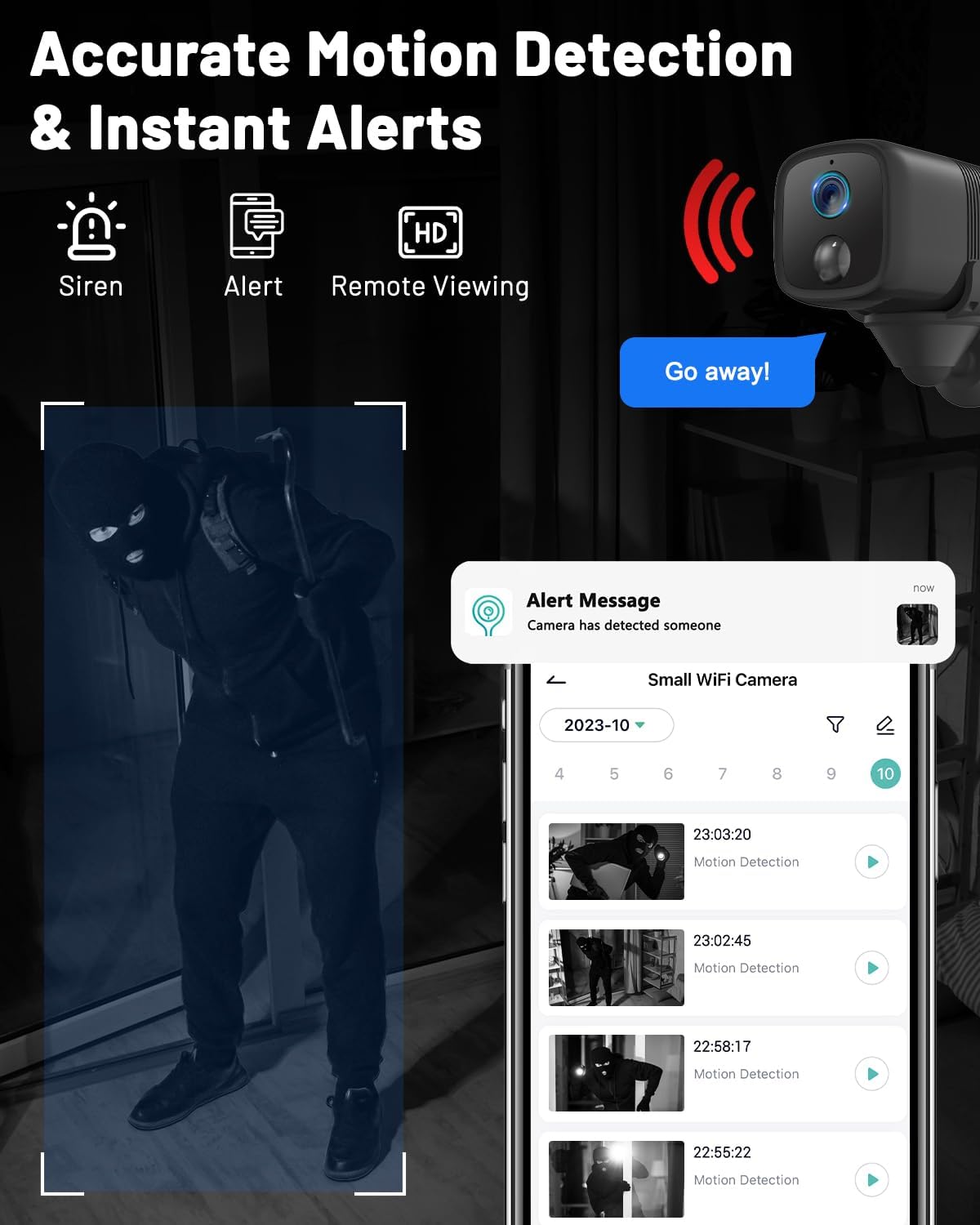 UCOCARE 2K Wireless Mini Spy Security Camera motion detection and alerts