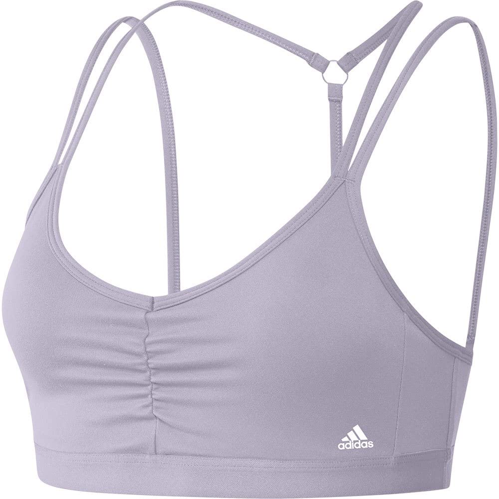 adidas Women's Yoga Essentials Light Support Sports Bra, Silver Dawn, XL