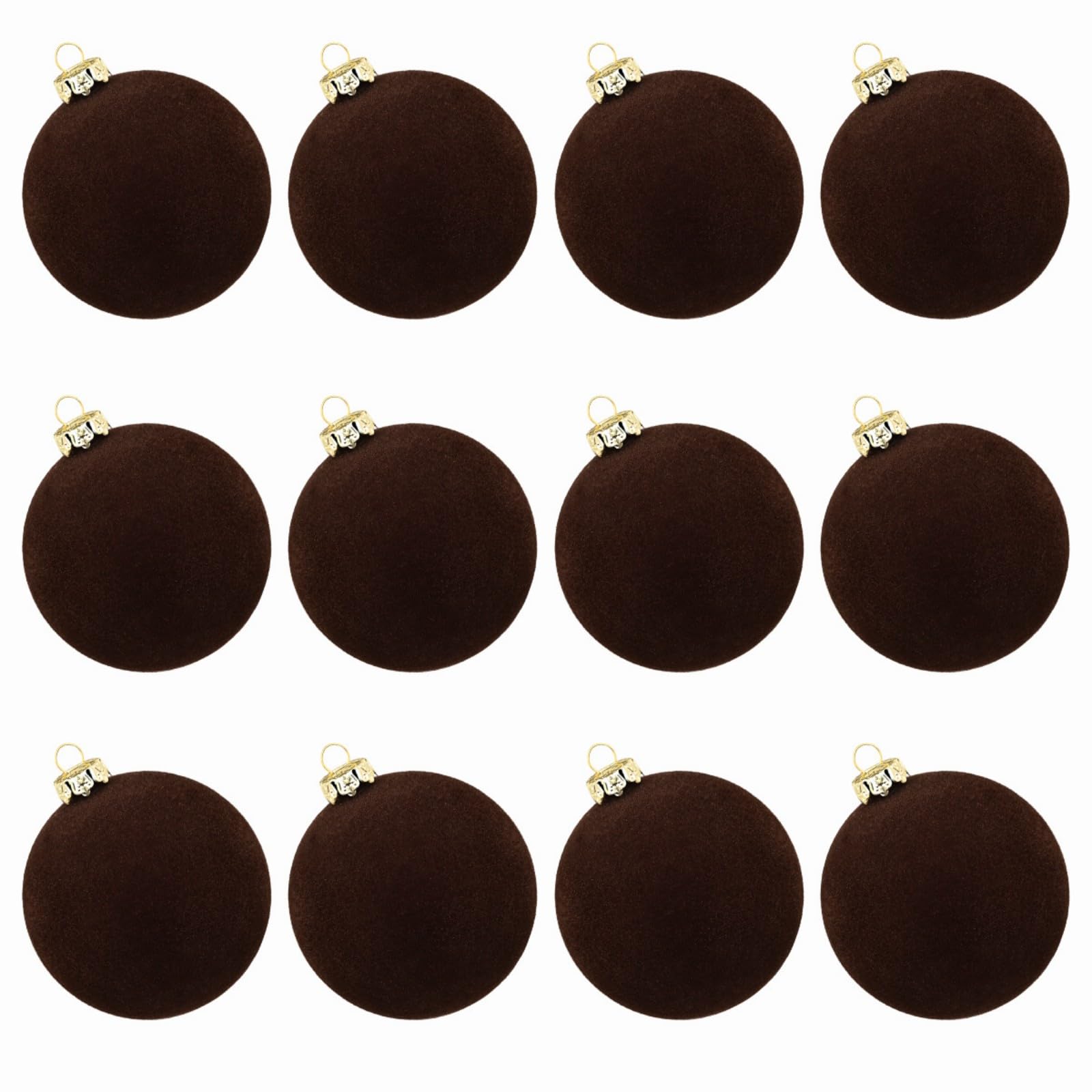 Xinsheinelry Practical Flocking Christmas Ornament Charm Set of 12 6cm Stylish Shatterproof Baubles for Home and Party Decoration Christmas Ornament