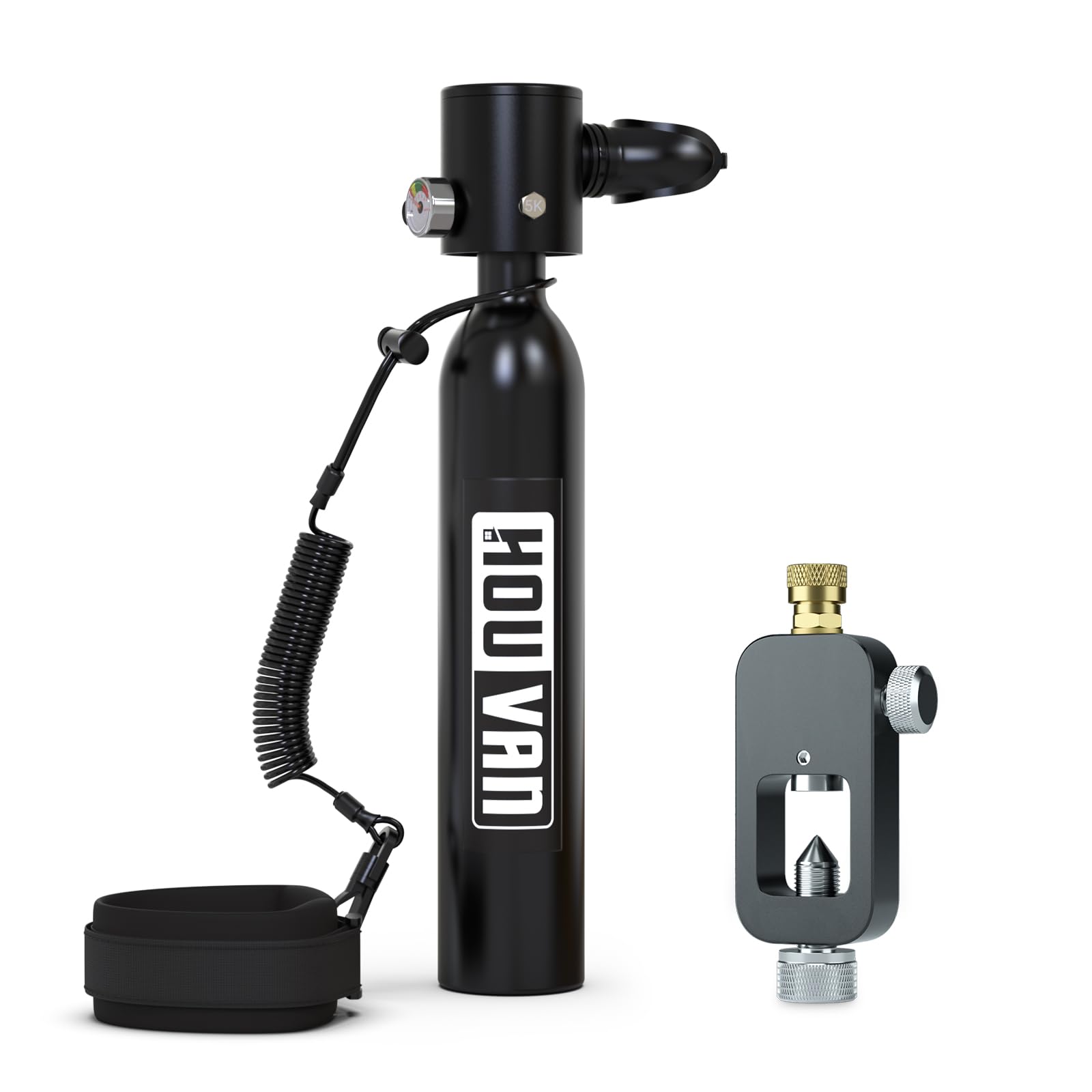 Mini Scuba Tank 0.5L Capacity Inflatable Diving Tank DOT Certified Up to Support 10 Minutes of Underwater Breathing Portable Scuba Tank up to 33feet for Underwater Work/Underwater Recreation